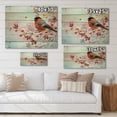 thumbnail image 4 of Designart 'A Bright Bullfinch Bird Sitting On A Branch' Traditional Print on Natural Pine Wood, 4 of 5