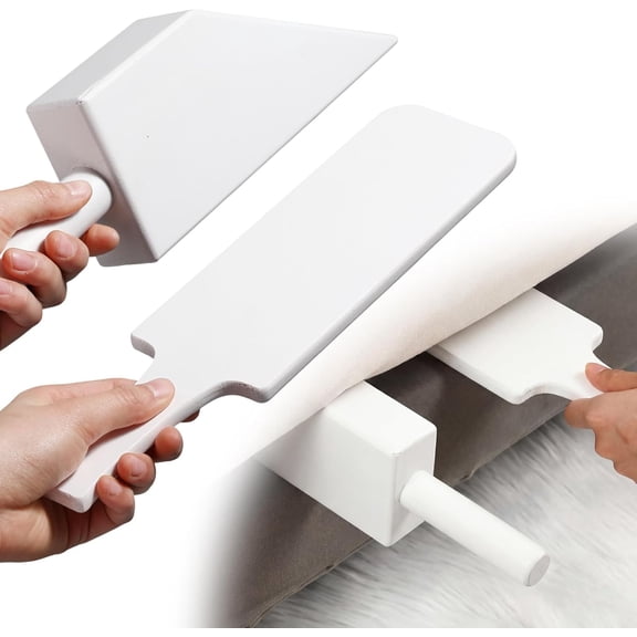 Mattress Lifter & Bed Maker Tool for Changing Sheets, Mattress Wedge Elevator, Bed Sheet Tucking Paddle Effortless Lifting Tuck Sheets Alleviating Back Pain(Pine Wood,White)