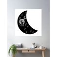 thumbnail image 2 of Spooky Dark Night Half Moon Poster Wall Art, Modern Wall Decor, 30x30 UNFRAMED, 2 of 3