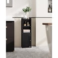 thumbnail image 4 of Bathroom Storage Cabinet, Corner Floor Cabinet with Doors and Adjustable Shelf, Narrow Toilet Paper Cabinets, Bathroom Organizer for Small Spaces, Black BC39704X, 4 of 7