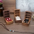 thumbnail image 2 of Earring Storage Holder Durable Easy to Carry Portable Wooden Jewelry Storage Box for Home, 2 of 8