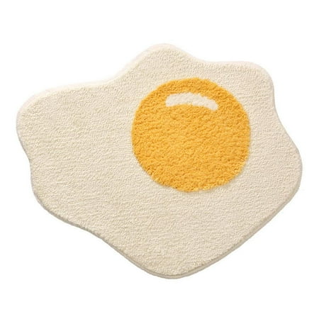 Poached Egg Carpet slip Floor Mat Nordic Doormat Soft Absorbent Room Bedroom Living Decoration Wash Funny, Bathroom, Tub, danish melody Bath cute mat cloud Soft, toilet Carpet Wa