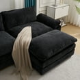 thumbnail image 4 of Zimtown Sectional Sofa with Ottoman, L Shaped Convertible Couch with Removable Chaise Chenille Fabric Sofa Set for 3-4 Persons Living Room Furniture Black, 4 of 9