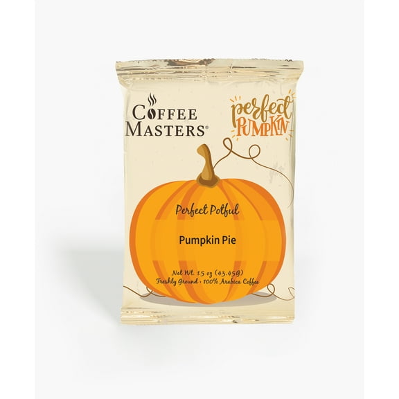 Coffee Masters Pumpkin Pie Fall Perfect Potfuls 1.5 oz Ground Coffee Packets (12 Pack)