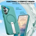 thumbnail image 5 of ExoGuard for Samsung Galaxy S25 Plus Case, Adjustable Metal Kickstand, Soft Skin-Friendly Silicone Cover, Anti-Scratch Microfiber Lining - Teal, 5 of 7