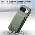 thumbnail image 2 of ELEHOLD Case for Google Pixel 9 / 9 Pro, RFID Blocking Slim PU Leather Wallet Case with Card Holder & Kickstand,Green, 2 of 11