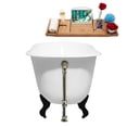 thumbnail image 5 of 53" Cast Iron R5460BL-BNK Soaking Clawfoot Tub and Tray with External Drain in Brushed Nickel and Matte Black Clawfeet, 5 of 9