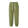 thumbnail image 4 of DHFJKG Tapered Linen Pants Women High Waisted Casual Drawstring Loose Fit Summer Harem Ankle-Tied Pants Trendy Trousers, 4 of 4
