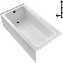 Streamline GA-303-8-BL 66 in. x 34 in. Acrylic Left-Hand Drain Alcove Bathtub in Glossy White With External Drain in Matte Black