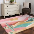 thumbnail image 4 of Southwest Boho Area Rug 3x5 FT, Non Slip Entryway Bedside Carpet, Abstract Watercolor Cactus Mountain Washable Soft Floor Carpet Indoor Mat Non-Shedding Throw Rugs for Dorm Kitchen Home Office, 4 of 8