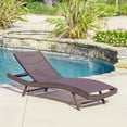 thumbnail image 3 of Noble House Kauai Outdoor Patio Mesh Chaise Lounge Chair Set in Brown (Set of 2), 3 of 5