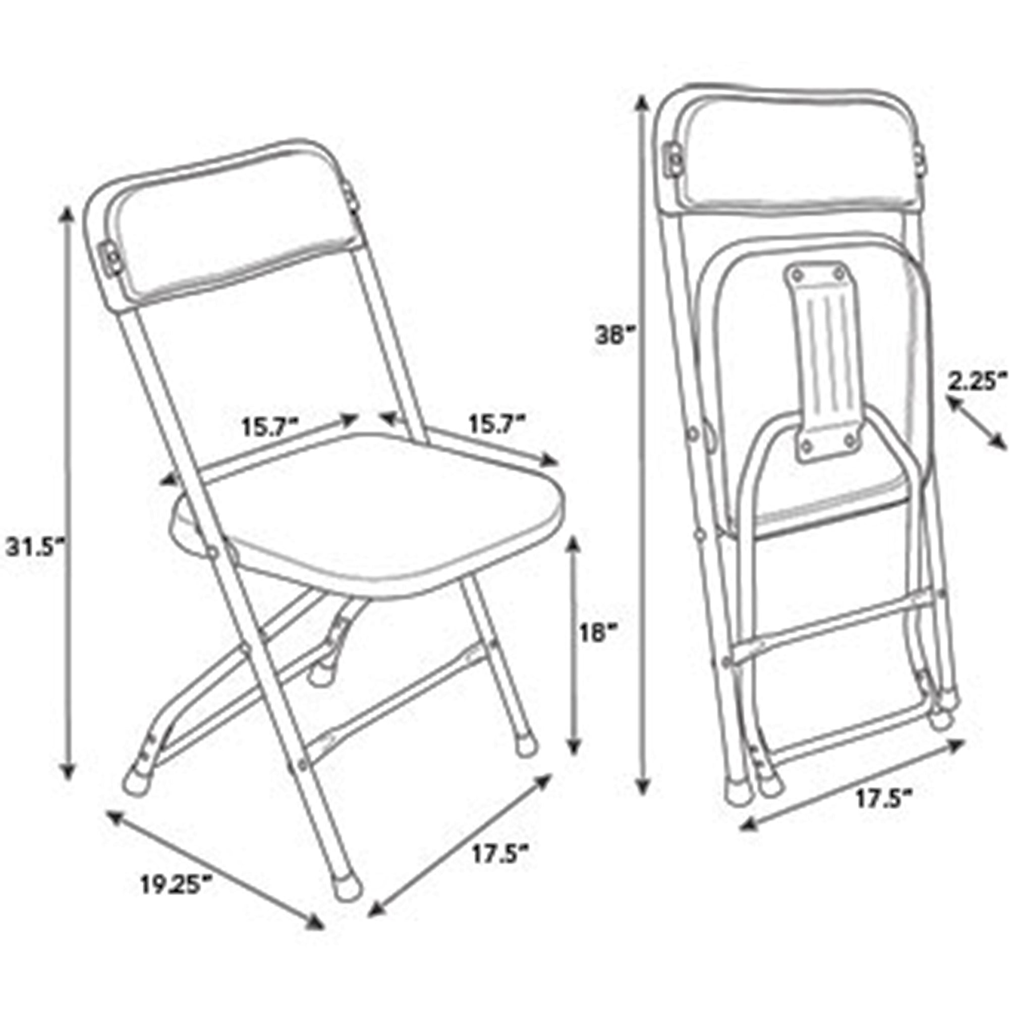 Samsonite Folding Chair 17 1 2x19 1 4x31 1 2 Black 497541050 Walmartcom Walmartcom