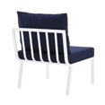 thumbnail image 4 of Modway Riverside Chaise Sans Accoudoirs d'Extérieur pour Patio en Aluminium, Blanc/bleu Marine, 4 of 6