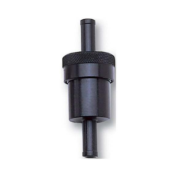 Russell Performance Black Street Fuel Filter (3in Length 1-1/8in diameter 3/8in inlet/outlet)