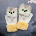 thumbnail image 1 of Guantes de peluche de animales de dibujos animados, guantes de invierno cálidos de piel de conejo tejidos para mujer, lindos guantes, 1 of 1