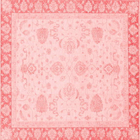 Ahgly Company Indoor Square Abstract Red Modern Area Rugs, 5' Square