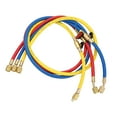 thumbnail image 1 of Tignapoo 3-Pack 50"/1.27m R410A Refrigerant Charging Hoses in Red, Blue, Yellow with Ball Valves - Durable, High Pressure Rated for HVAC and Automotive Use, 1 of 6