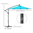 thumbnail image 3 of Outsunny 10ft Outdoor Cantilever Umbrella with Solar Lights Turquoise, 3 of 10