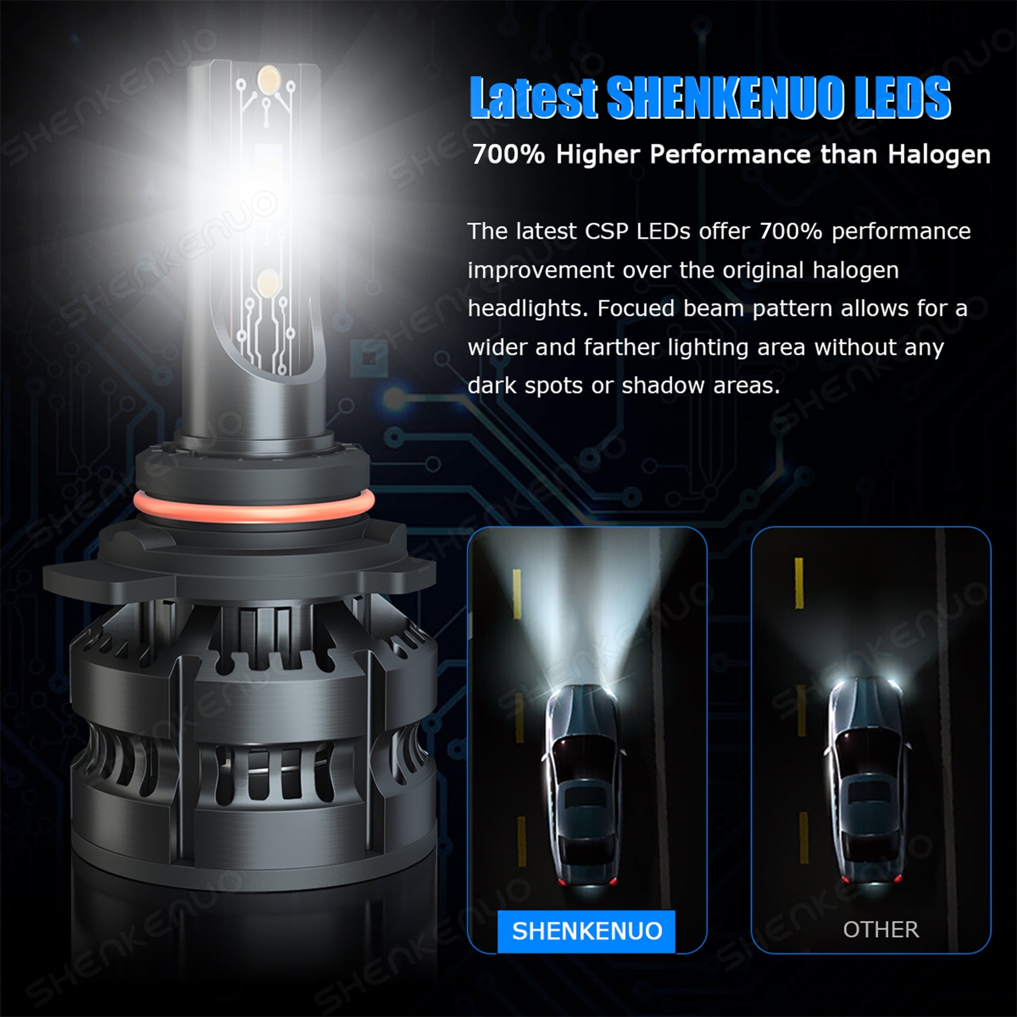 Car bulbs For 2015-2021 Dodge Challenger LED Headlight Bulbs 9012 High Low Beam H11 Fog Light Kit 20000LM 6000K White 4PCS