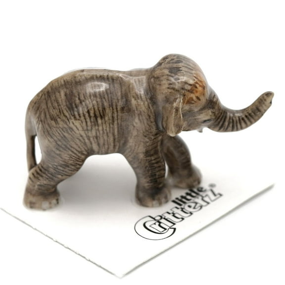 Little Critterz Elephant Asian Elephant "Max" Animal - Hand-painted Home Decor Animal Decorative Figurine - Miniature Porcelain Figurine