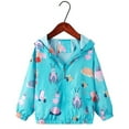 thumbnail image 2 of Zwiiyzr 3-9Y Toddler Girls Cute Cartoon Jackets Spring Zip Up Kids Lightweight Hooded Windbreaker Jacket Outerwear with Hood Green, 2 of 3