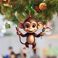 thumbnail image 1 of Christmas Tree Pendant Tree Monkey Pendant Christmas Chain for Hanging Stained Glass Paper Christmas Decorations for Home Small Stain Glass Birds on A Wire Hanging Decorations for Window, 1 of 3
