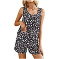 thumbnail image 2 of Alkepwun Womens Pajama Sets 2 Piece Soft Lounge Set Cute Floral Tank Top with Pj Shorts Cozy Sleepwear Sleeveless Pjs Casual Loungewear, 2 of 6
