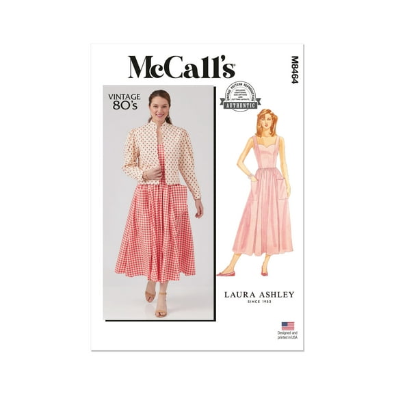 McCall's Sewing Pattern 8464 - Misses' and Miss Petite Lined Jacket and Dress by Laura Ashley, Size: K5 (8-10-12-14-16)