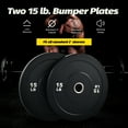 thumbnail image 4 of Preenex 15lb Bumper Plate Set Olympic Weight Plates for 2" Barbells & More Set of 2, 4 of 8
