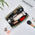 thumbnail image 3 of Cartoon Flower Fox Blue Makeup Bag, Large Capacity Travel Cosmetic Bag for Women Girls- Travel Toiletry Bag Leather Portable Waterproof Makeup Case Organizer with Handle, 3 of 4