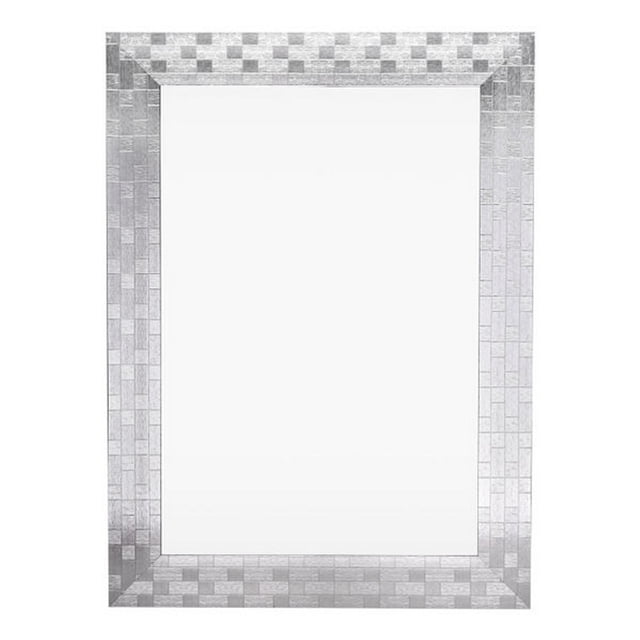 espejo decorativo rectangular plata 95 x 70 cm