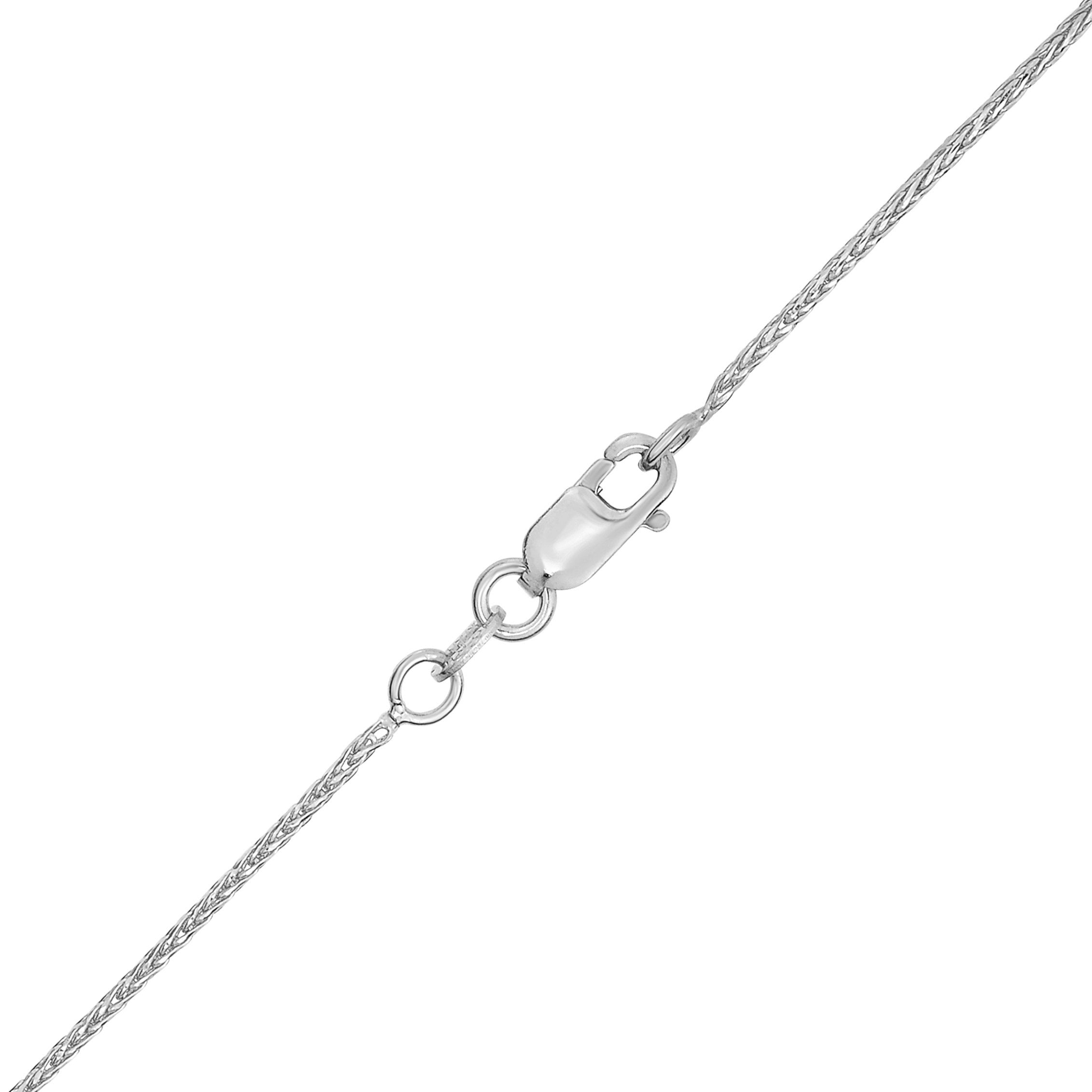 Floreo 10k White Gold Wheat Chain Necklace 16 Inch