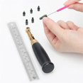 thumbnail image 2 of Adjustable Screw Punch, 6 Tip Sizes Belt Hole Puncher, Wood Handle Leather Hole Punch Tool for Sewing Leather Black, 2 of 5