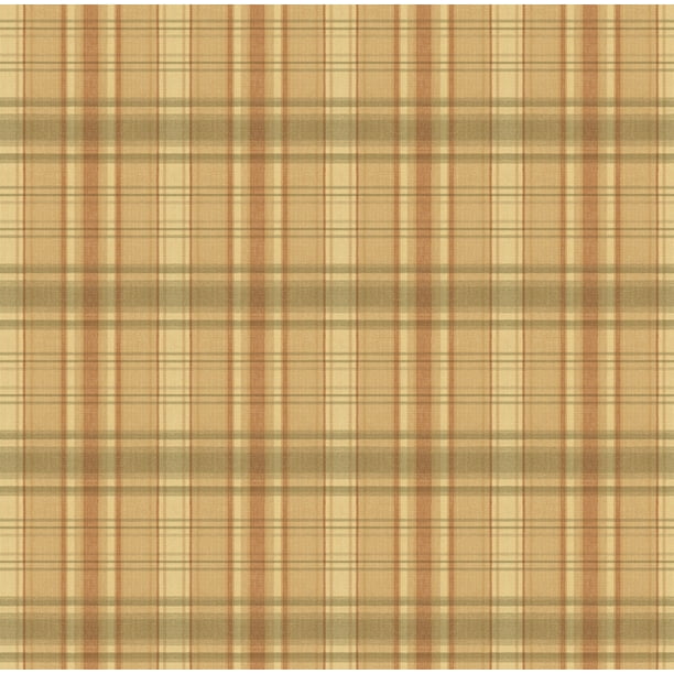 Brewster FFR13045 Yellow Plaid Yellow Sunny Plaid Wallpaper - Walmart