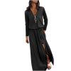 thumbnail image 1 of MELDVDIB Vestido largo informal sin mangas para mujer, de color puro, para verano, fiesta diaria, playa, cuello redondo, regalo de vacaciones en oferta, 1 of 5