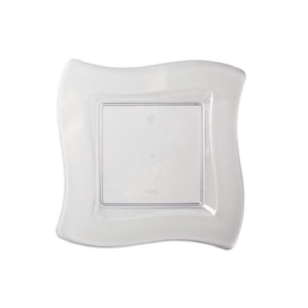 Wavetrends Square Clear 9" Luncheon Plastic Plates *Case of 120*