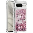thumbnail image 3 of Case for Google Pixel 8 Case Glitter Liquid Cute Clear Phone Case Floating Quicksand Shockproof Protective Bumper Soft TPU Case for Google Pixel 8 5G Love Rose YB, 3 of 14