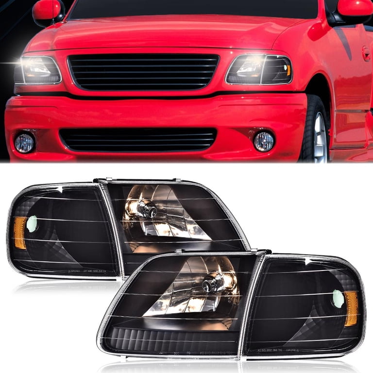 Headlight Assembly Set Fits 97-02 Ford Expedition 97-03 F-150 04 F-150 Heritage
