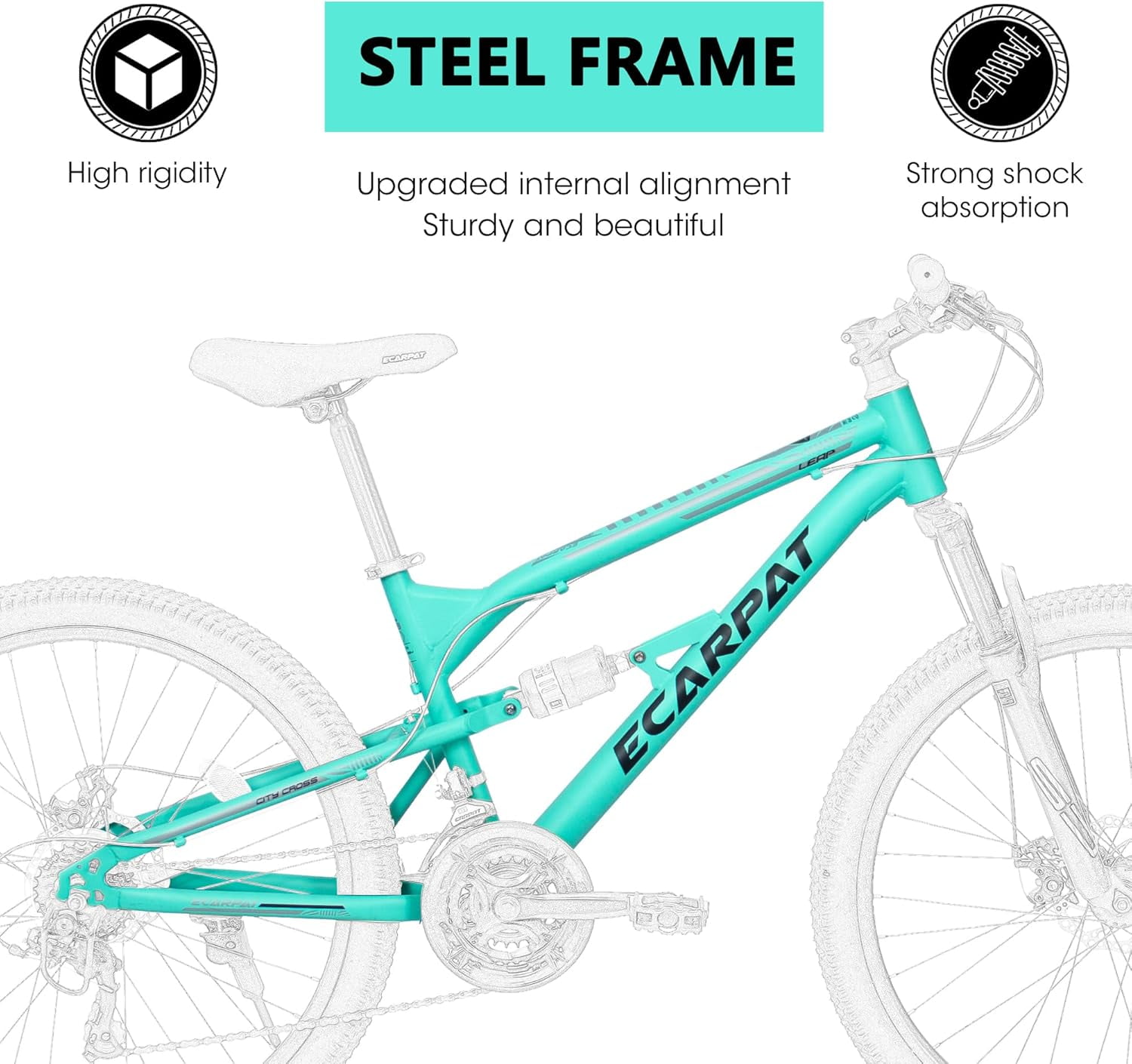 Ambifirner Mountain Bike,26 inch Outdoor Cycling Bike,21-Speed/Dual Full Suspension, Adjustable Ergonomic Seat for Men Women Adult, MTB Bicycle for Adults School Work Summer Camping