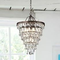 The Lighting Store Cone Shape 4-light Antique Copper Crystal Chandelier