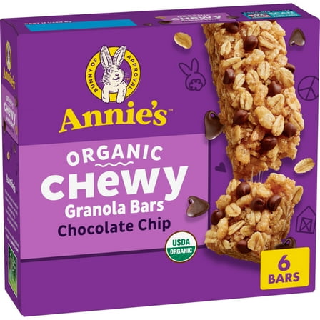 Annie's Organic Chewy Granola Bars, Chocolate Chip, 6 Bars, 5.34 oz