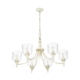 thumbnail image 7 of Keating 6 Light Chandelier in Antique Ivory with Hammered Water Glass Shade, 7 of 7