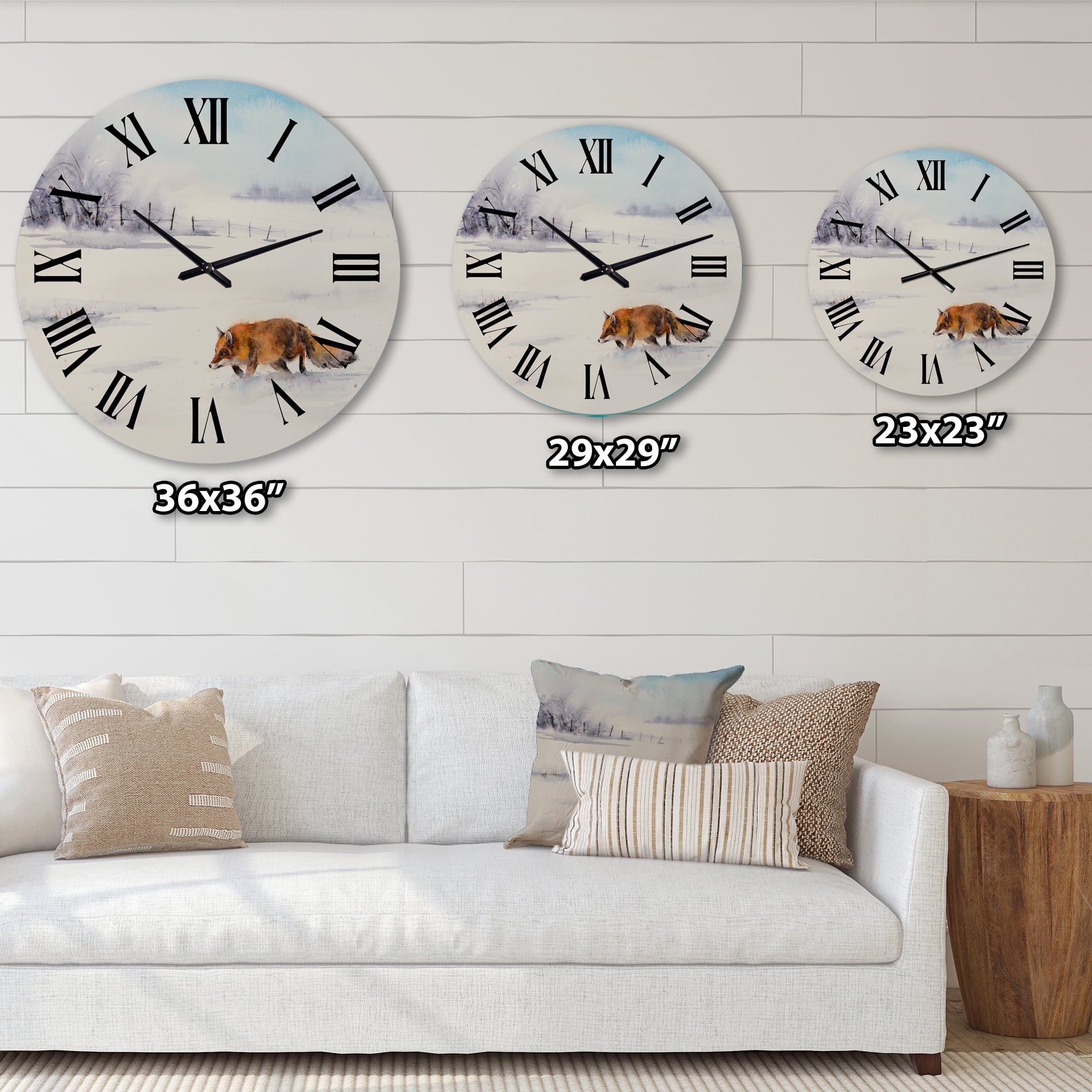 Designart 1 in Farmhouse Wall Clock