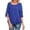 Blue, variant on Womens Shirts Women Long Sleeve Tops Women Loose Half Split Sleeves Double Layer Top Chiffon Crew Neck Shirt Flowy Shirt