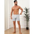 thumbnail image 5 of DARING DIVA Men's Stretch Waistband Boxer Brief Comfortable Solid Underwear 40 Light Gray, 5 of 6