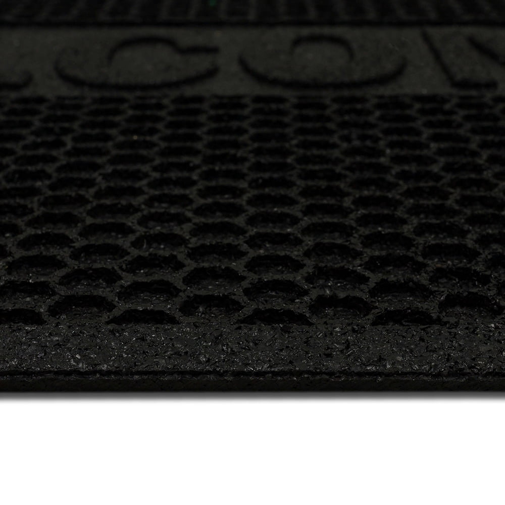 Mainstays Honeycomb Welcome Rubber Outdoor Doormat, Black, 18" x 30"