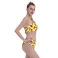 thumbnail image 4 of Pofeuu Modern Elegant Sunflower Print Womens Bathing Suits Modest High Waisted Bikini Sets Cute Halter 2 Piece Swim Suit, 4 of 7