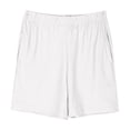 thumbnail image 2 of AJTQTH Solid Shorts for Girls Boys Kids Unisex Elastic Waist Short Pants Trunks with Pockets Summer Casual Outfits Lightweight Loose Fit Clothes White 7 Years, 2 of 5