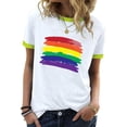 thumbnail image 4 of Blusas para Mujeres Casual, Estampado de Manga Corta Cuello Redondo Top Hecho de 95% Poliéster 5% Spandex para el Uso Diario de Verano, Tops Cortos para Mujeres, 4 of 4