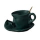 thumbnail image 5 of Taza con patrón de rostro humano en 3D con cucharas y posavasos con rostro humano, vaso para agua y jugo. Verde, 5 of 9